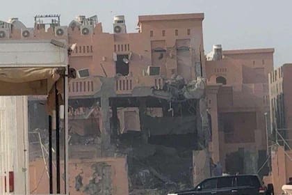 Los escombros tras uno de los ataques en Doha