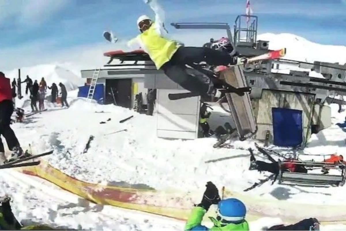 Los esquiadores salieron expulsados desde sus sillas en el accidente ocurrido en Georgia
