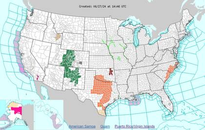 Los estados afectados por la ola de calor en EE.UU.