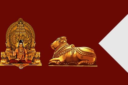 Los Estados Unidos de Kailasa (aquí un recorte de su bandera) se presentan en su sitio web oficial como el primer Estado soberano de los hindúes