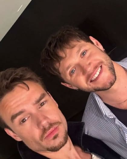 Los ex One Direction Liam Payne y Niall Horan en el backstage del Movistar Arena