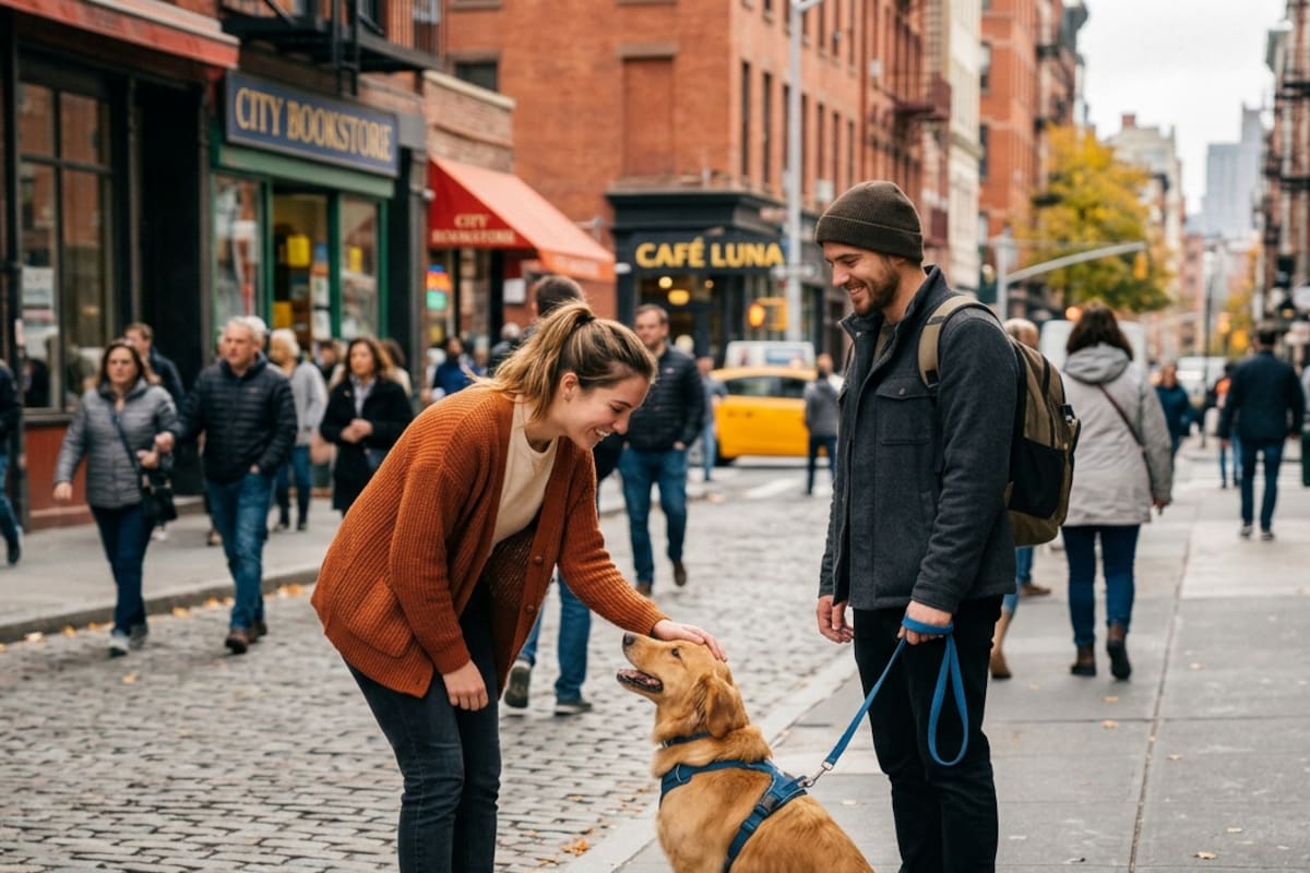 Los expertos en psicología coinciden: acariciar perros en la calle es una ventana abierta a nuestro estado emocional (Foto ilustrativa generada con IA)