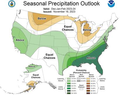 Los expertos pronostican que los estados del sureste de EE.UU. tendrán un invierno lluvioso