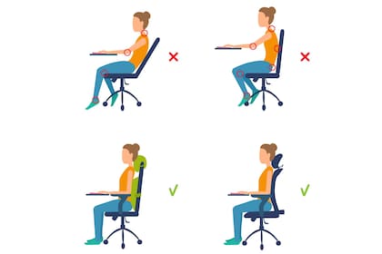 Si se trabaja muchas horas sentado en una silla, los expertos recomiendan usar una silla ergonómica para no sufrir las consecuencias de las malas posturas