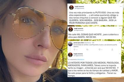 Los explosivos tuits de Magalí Aravena contra Toto Salvio (Instagram @magii.aravena/Archivo)