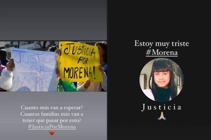 Los famosos pidieron justicia por Morena Domínguez, la niña de 11 años que fue asesinada por motochorros en Lanús