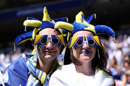 Los fanáticos bosnios en las tribunas del estadio de Seattle