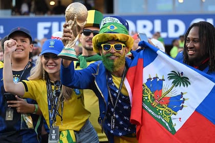 Los fanáticos de Brasil y Haití en el estadio en Filadelfia