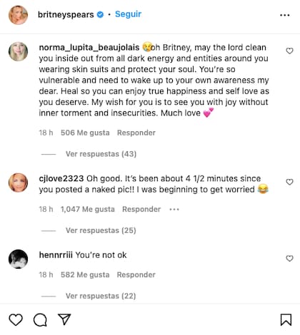 Los fanáticos de Britney Spears reaccionan a sus últimas publicaciones en Instagram y dudan sobre su estado mental.
