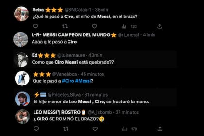 Los fanáticos de Messi se preguntaron por la salud de Ciro (Captura Twitter)