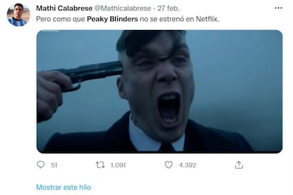 Los fanáticos de Peaky Blinders se decepcionaron al enterarse de que la nueva temporada de la serie no se transmitiría por Netflix, y apelaron a los memes