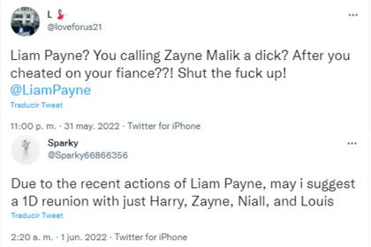 Los fanáticos se pronunciaron sobre los dichos de Liam durante la entrevista (Foto: Twitter @loveforus21 /@Sparky66866356)