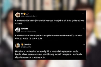 Los fans no pudieron evitar emocionarse con el regreso de Camila Bordonaba a Erreway (Foto: Captura de X)