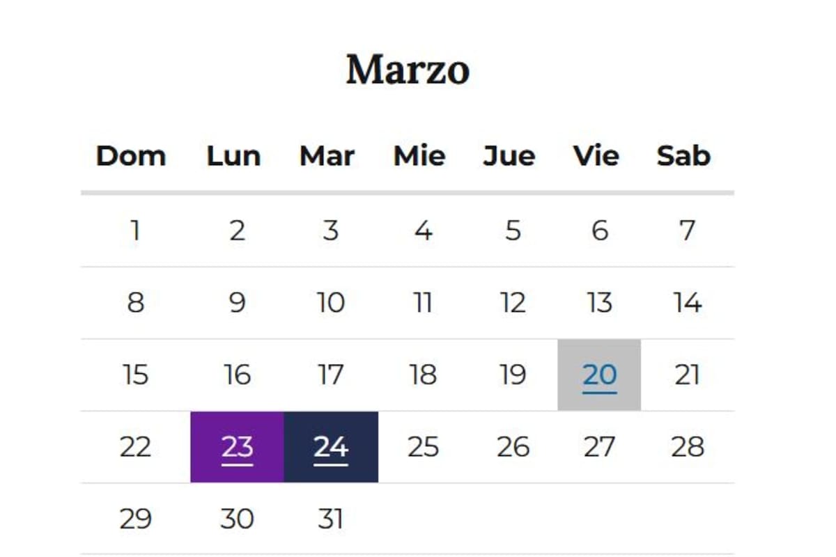 Los feriados de marzo 2026