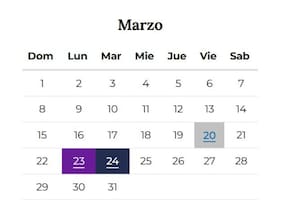 Los feriados y días no laborables de marzo 2026