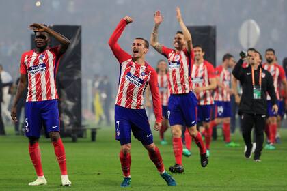 Los festejos de Diego Simeone luego de la consagración de Atlético de Madrid