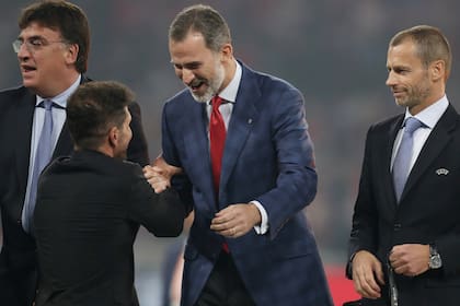 Los festejos de Diego Simeone luego de la consagración de Atlético de Madrid
