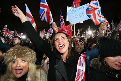 Los festejos por el Brexit en Londres el 31 de enero de 2020
