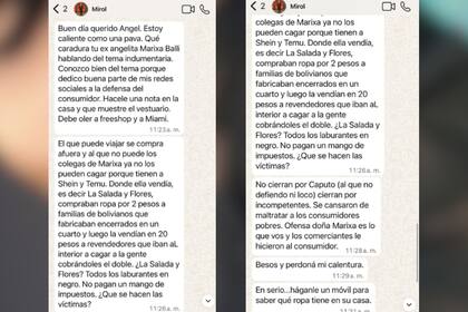 Los fuertes mensajes que Mirol le envió a Ángel de Brito