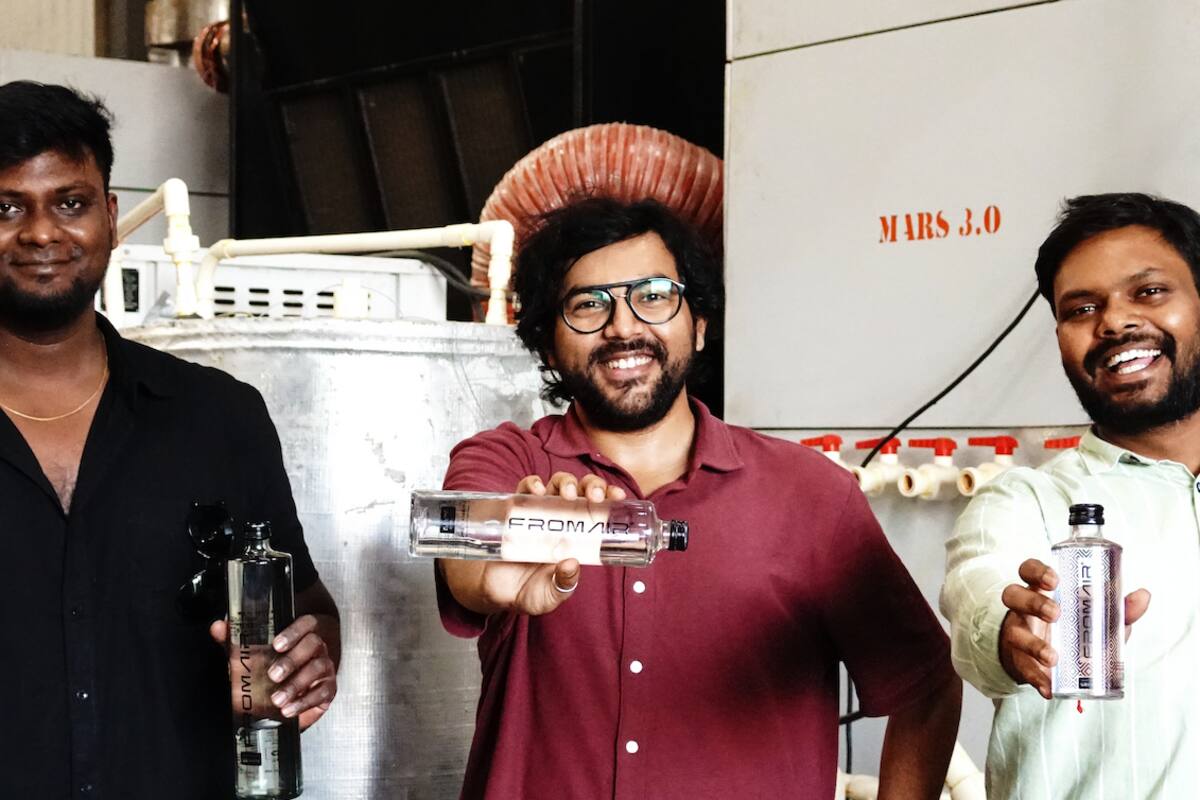 Los fundadores de Uravu (de izquierda a derecha) Govinda Balaji, Swapnil Shrivastav, Venkatesh Raja.