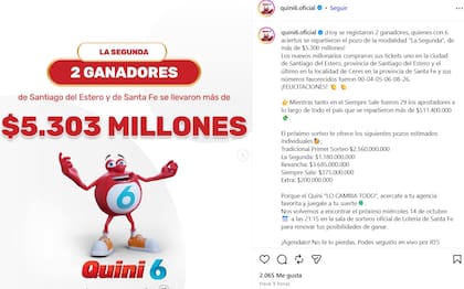 Los ganadores del Quini 6