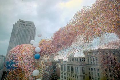 Los globos se esparcieron por todos los alrededores