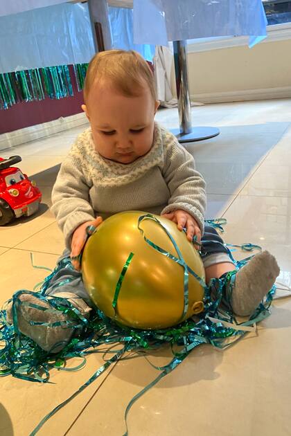 Los globos y la deco -todo a cargo de su mamá- llamaron la atención de Fermín.