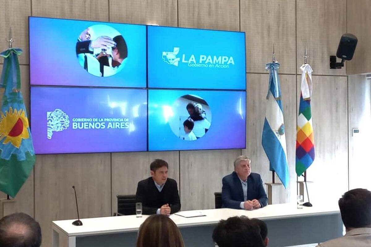 Los gobernadores Axel Kicillof (Buenos Aires) y Sergio Ziliotto (La Pampa) dieron una conferencia de prensa en conjunto y buscan armar un frente opositor a Milei