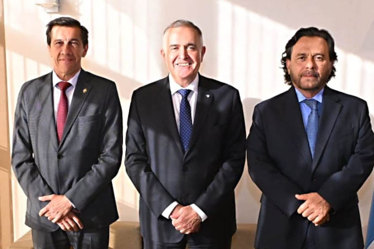 Los gobernadores Carlos Sadir, de Jujuy; Osvaldo Jaldo de Tucumán y Gustavo Sáenz, de Salta
