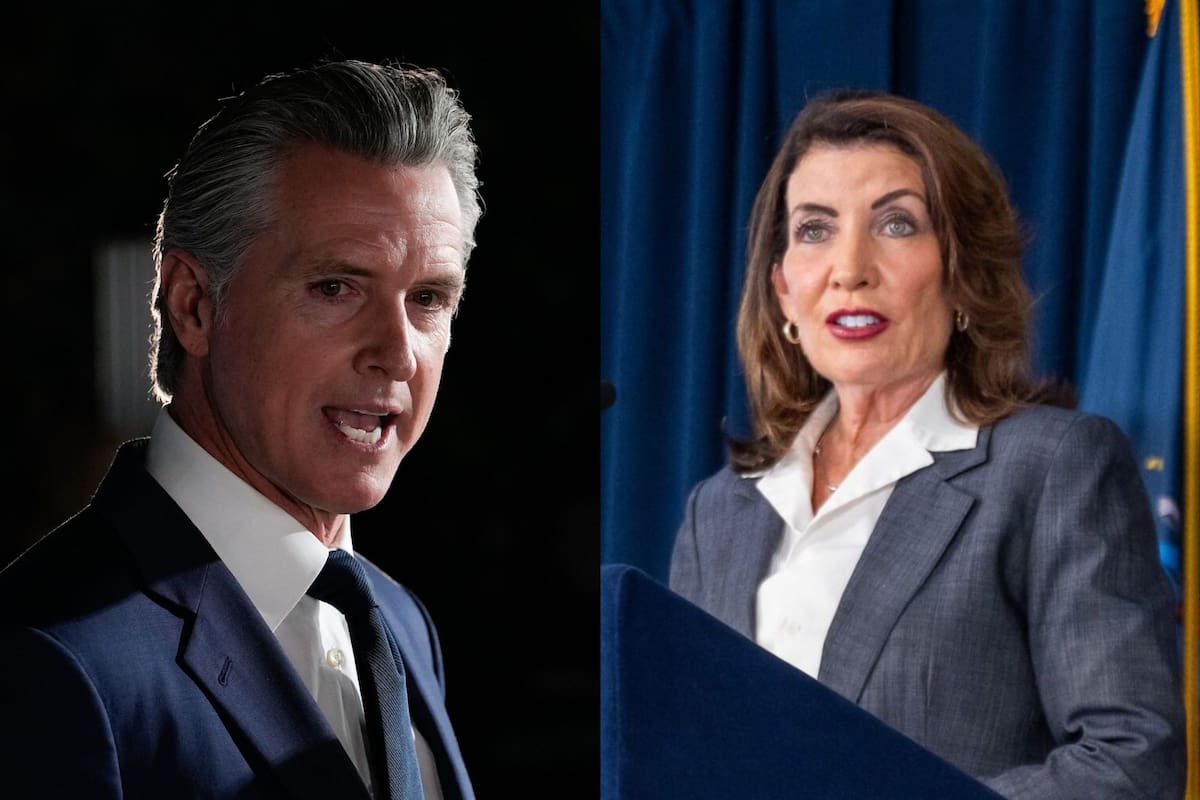 Los gobernadores de California y Nueva York, Gavin Newsom y Kathy Hochul, mostraron su descontento sobre el resultado de la votación en el Senado