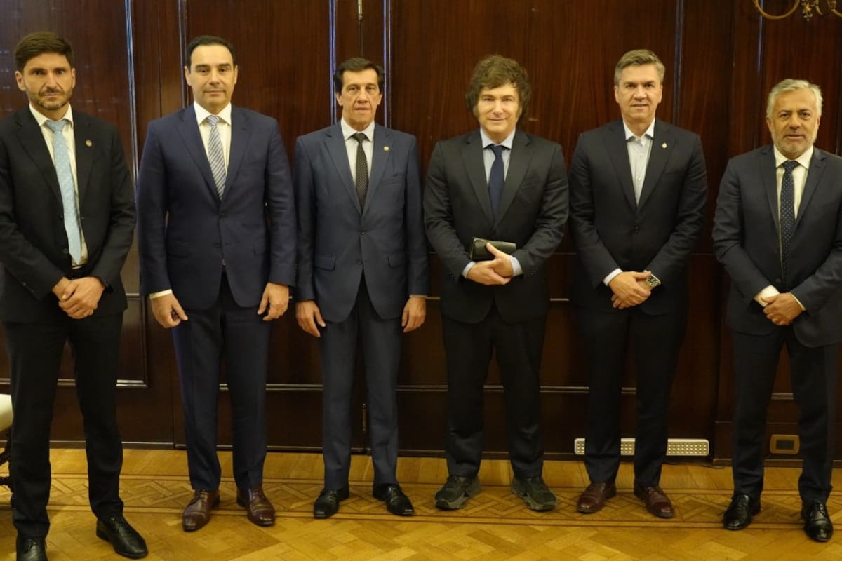 Los gobernadores de la UCR en un encuentro con Milei, el año pasado