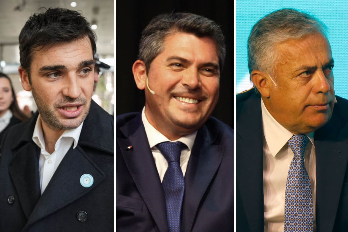 Los gobernadores Ignacio "Nacho" Torres (Chubut), Marcelo Orrego (San Juan) y Alfredo Cornejo (Mendoza)