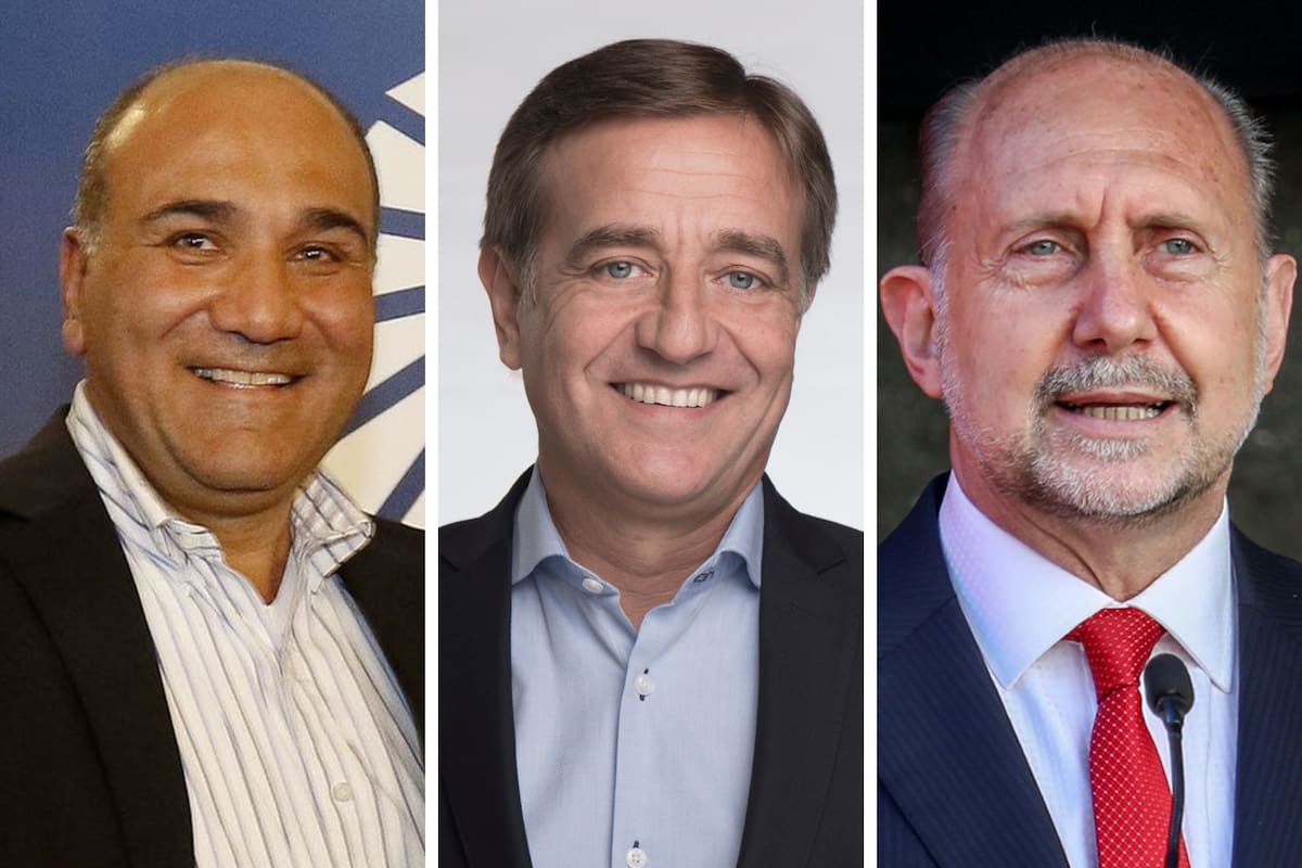 Los gobernadores Juan Manzur (Tucumán), Rodolfo Suárez (Mendoza) y Omar Perotti (Santa Fe).