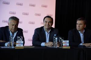 Los gobernadores radicales Alfredo Cornejo (Mendoza) y Leandro Zdero (Chaco) y de Corrientes, Gustavo Valdés
