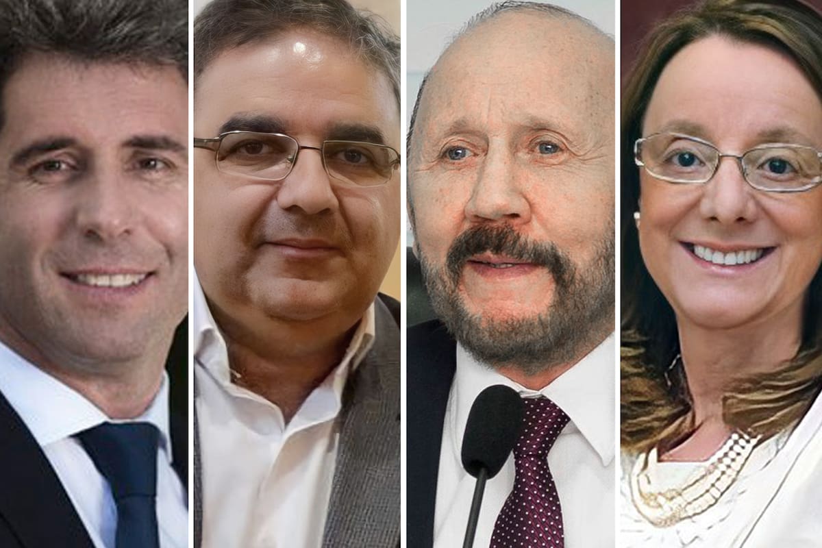Los gobernadores Sergio Uñac (San Juan), Raúl Jalil (Catamarca), Gildo Insfrán (Formosa) y Alicia Kirchner (Santa Cruz)