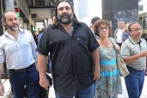 Los gremialistas Eduardo López, Roberto Baradel y Sonia Alesso.