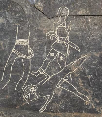 Los guerreros tallados en la piedra de pizarra hace 2500 años