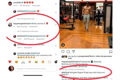 Los guiños virtuales de Lali Espósito y Miguel Ángel Silvestre en Instagram