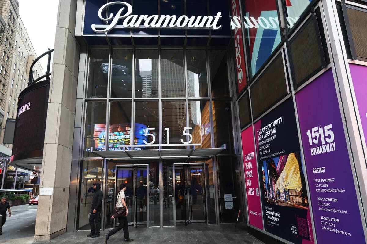 Los headquarters de Paramount en Times Square, Nueva York, EE.UU. (Foto by Michael M. Santiago/Getty Images)