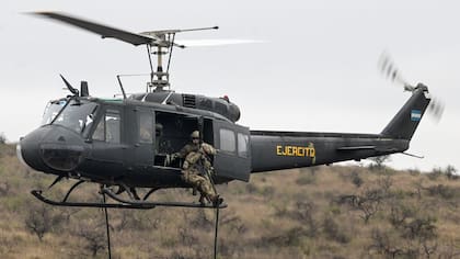 Los helicópteros estuvieron a disposición para los exigentes entrenamientos