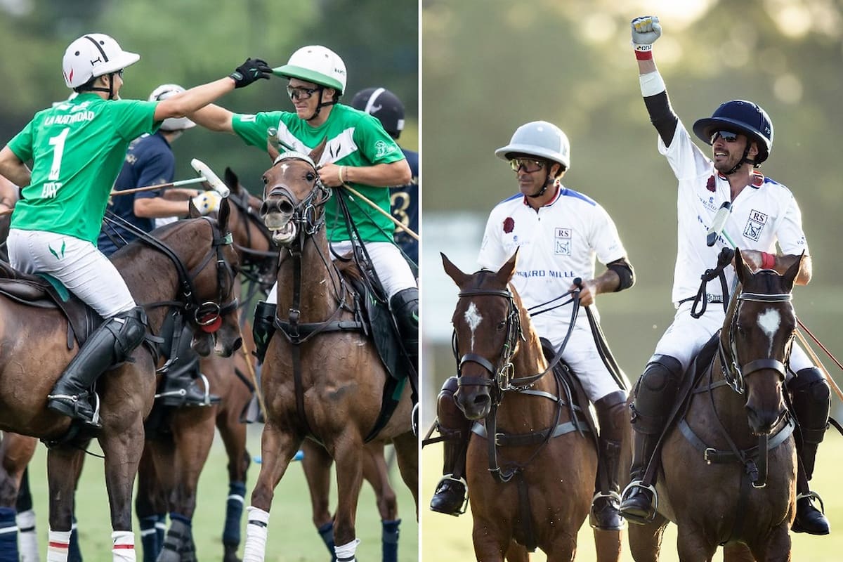 Los hermanos Camilo y Bartolomé Castagnola, de La Natividad, y Juan Martín Nero y Facundo Sola, de Murus Sanctus: dos de ellos festejarán este sábado como campeones del Abierto de Hurlingham.