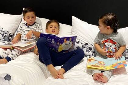 Los hijos de Lionel Messi en la foto publicada en su cuenta de Instagram