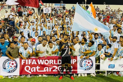 Los hinchas de Argentina Fans Qatar (AFQ)
