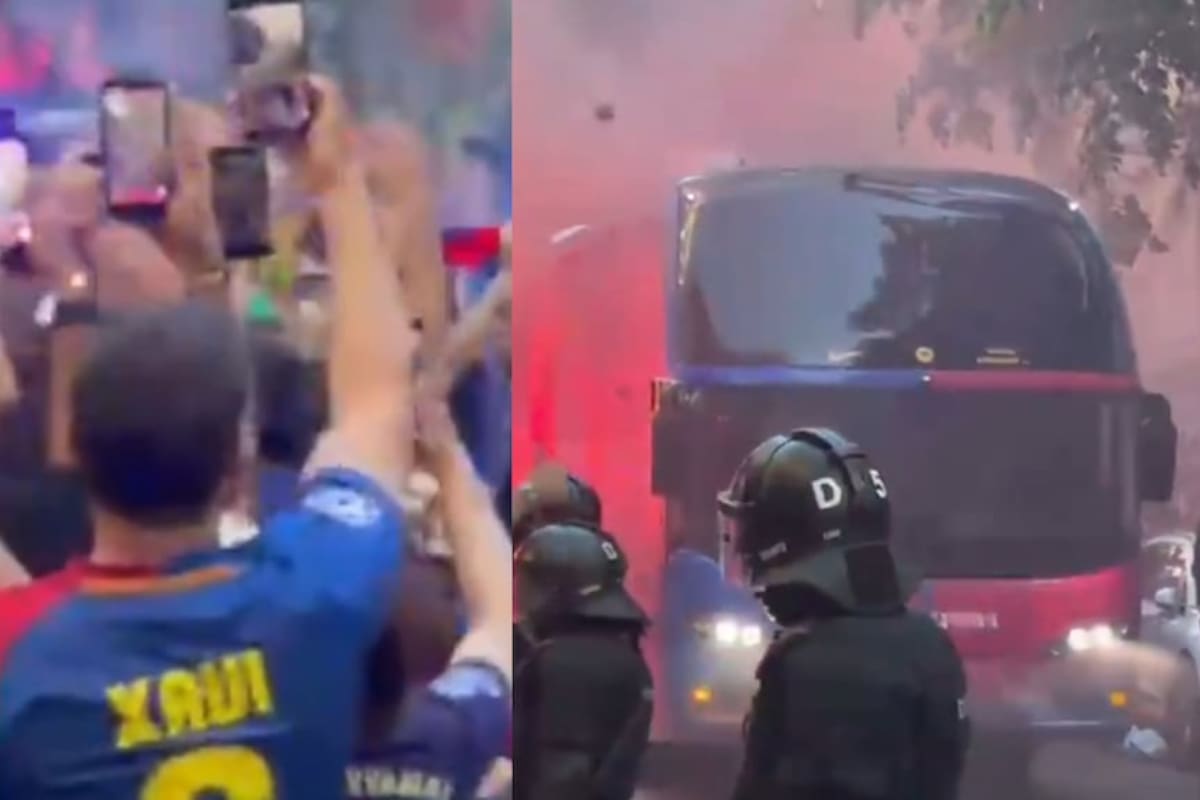 Los hinchas de Barcelona se confundieron de micro y le arrojaron piedras al ómnibus donde viajaban sus jugadores.