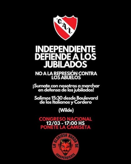 Los hinchas de Independiente salieron desde Wilde