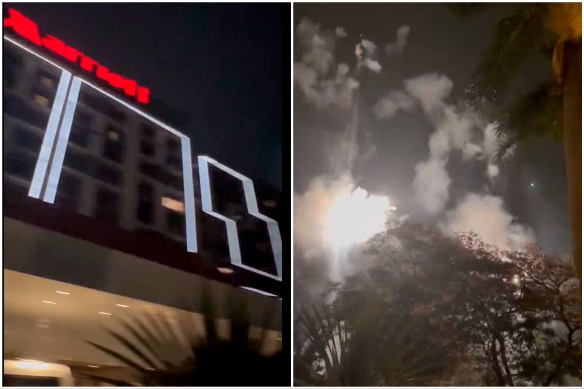 Los hinchas de Palmeiras arrojaron pirotecnia durante la madrugada a pocos metros del hotel donde descansan los jugadores de Boca