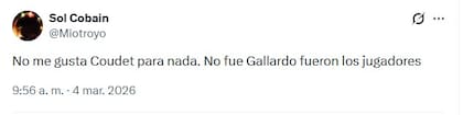 Los hinchas de River reaccionaron a la llegada de Coudet