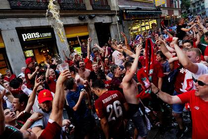 Los hinchas tomaron las calles de Madrid.