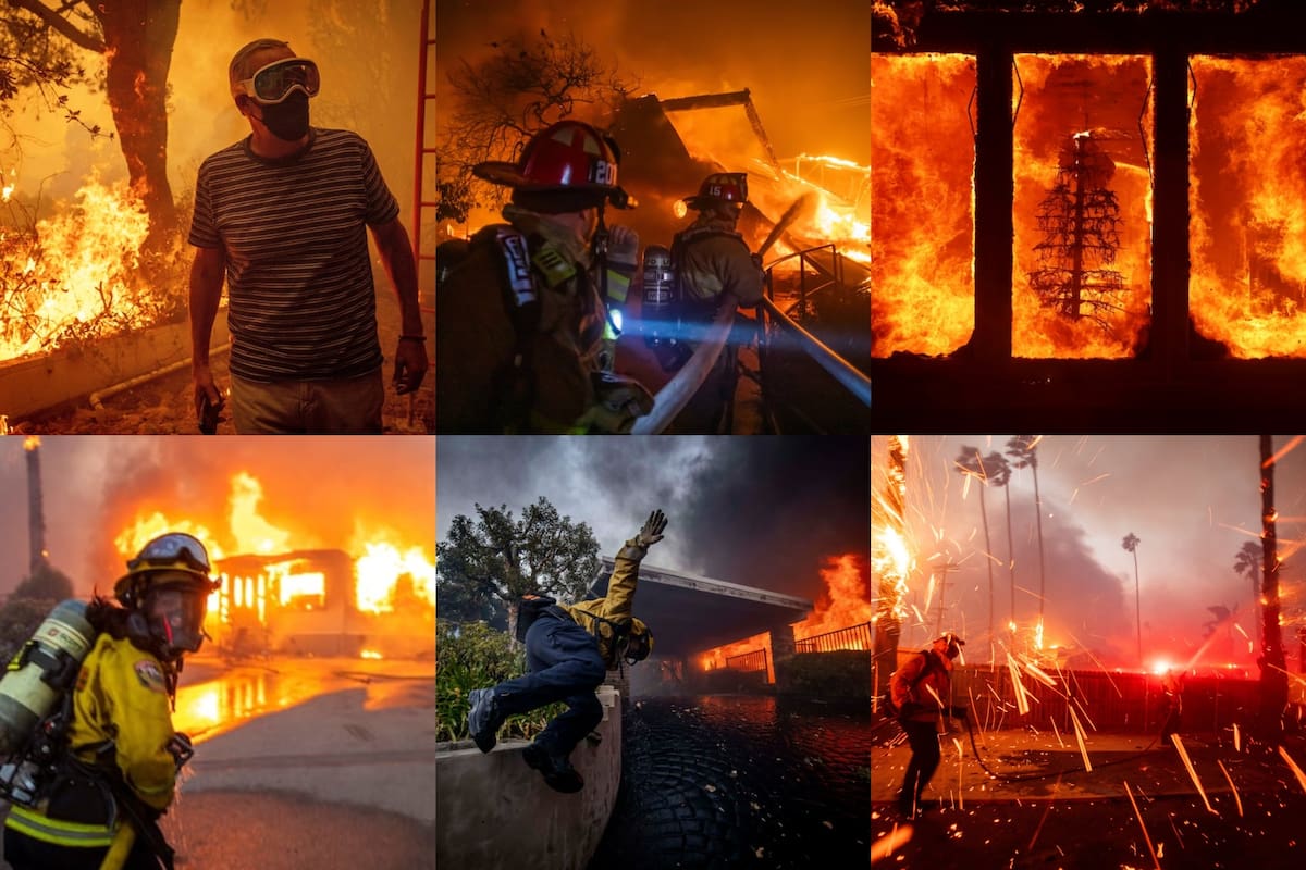 Los incendios forestales en Palisades dejaron imágenes impactantes de Los Ángeles, California, y obligaron a evacuar a miles de personas