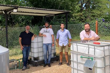 Los ingenieros agrónomos y docentes de Fauba con su proyecto: Mazzarella, Varsallona, Borrelli y Pucheta